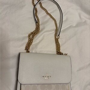 Coach White and Gold Crossbody Bag